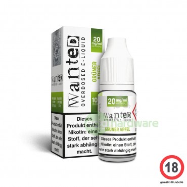 Wanted Overdosed grüner Apfel 10ml Nikotinsalz Liquid
