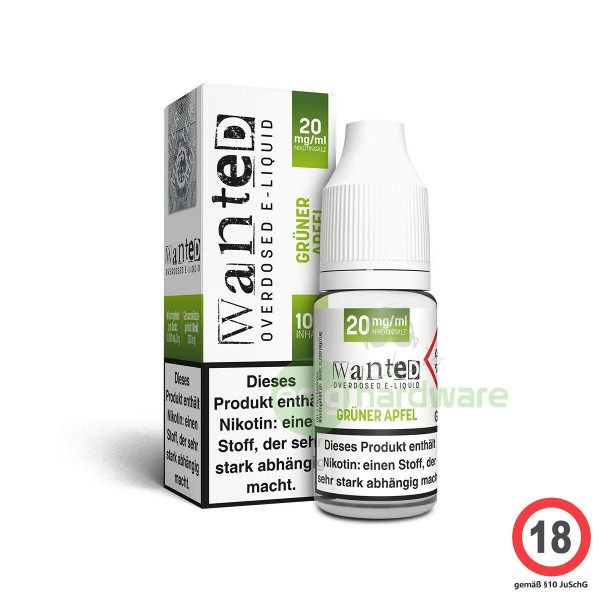 Wanted Overdosed grüner Apfel 10ml Nikotinsalz Liquid