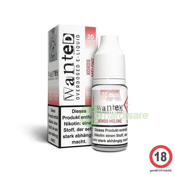 Wanted Overdosed Kokos Melone 10ml Nikotinsalz Liquid